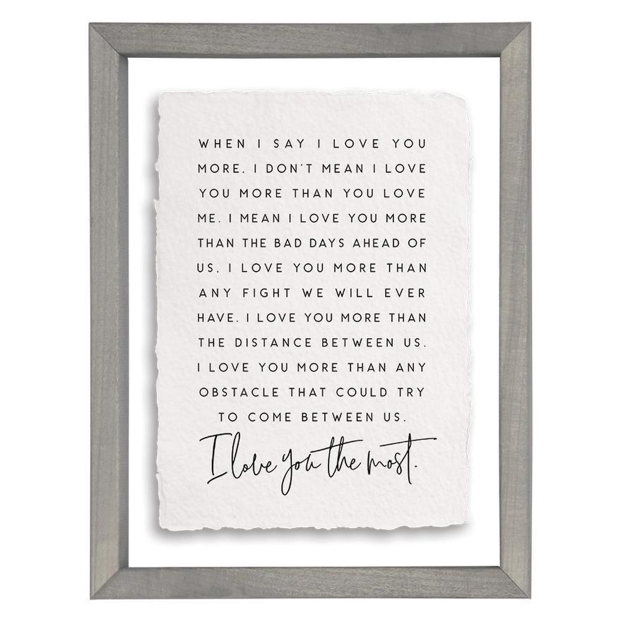 Love You The Most - Floating Wall Art Rectangle