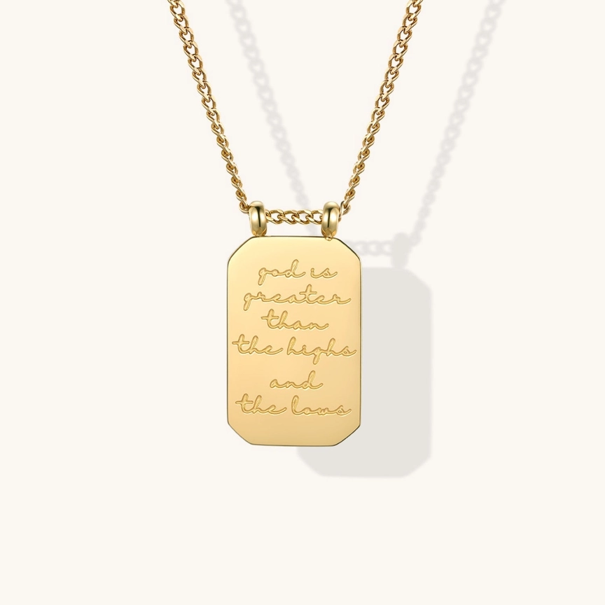 Necklace - MantraBand Note To Self "God Is Greater Than The Highs and Lows"