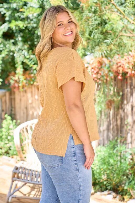 Calliope Wide Neck Top - Mustard