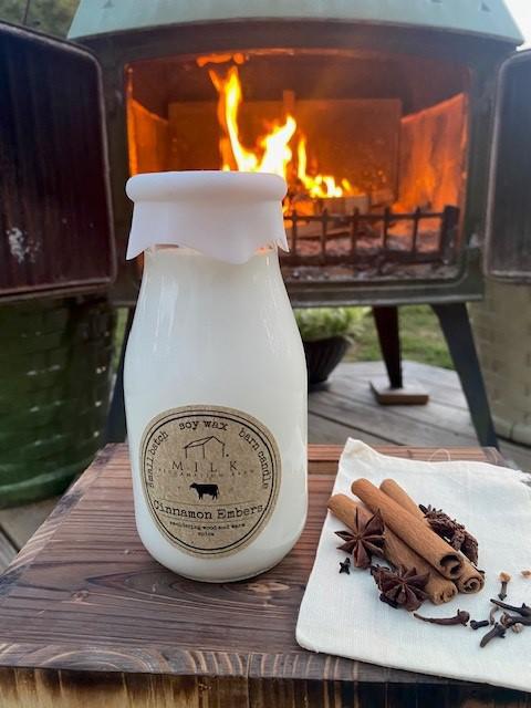 Milk Bottle Candle - Cinnamon Embers