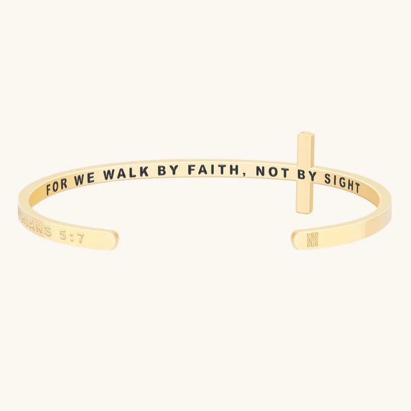 Cross Bracelet - For We Walk By Faith, Not By Sight (2 Corinthians 5:7)