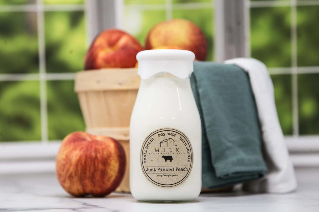 Milk Bottle Candle - Just Picked Peach