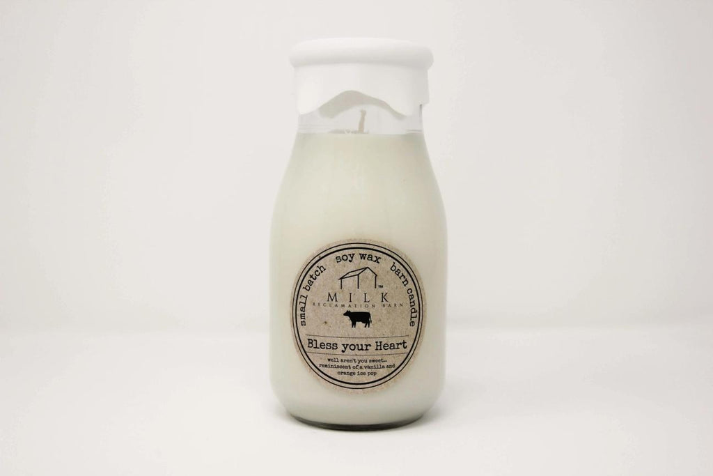 Milk Bottle Candle - Bless Your Heart (Orange & Vanilla)