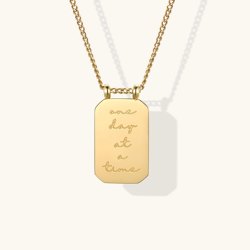 Necklace - MantraBand Note To Self "One Day At A Time"