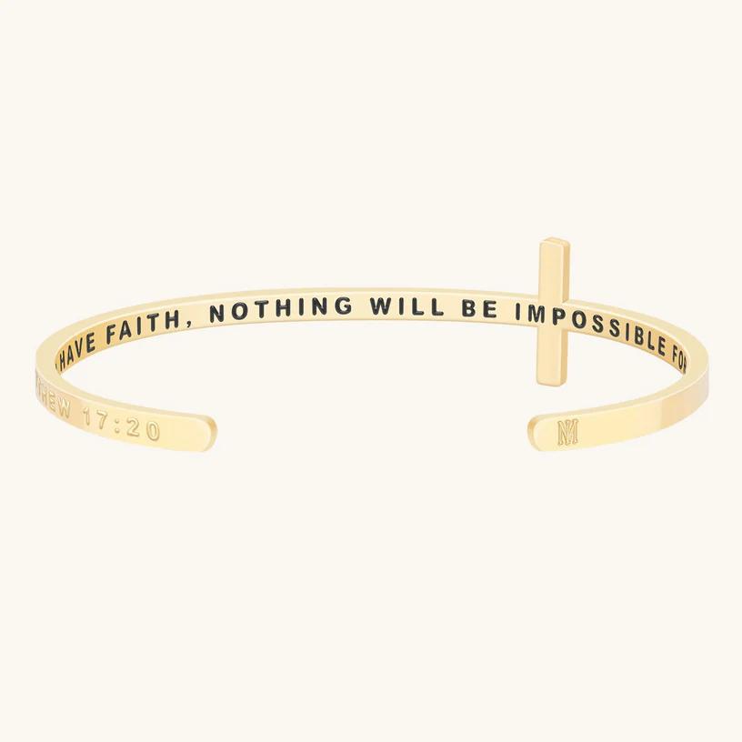 Cross Bracelet - If You Have Faith, Nothing Will Be Impossible For You (Matthew 17:20)