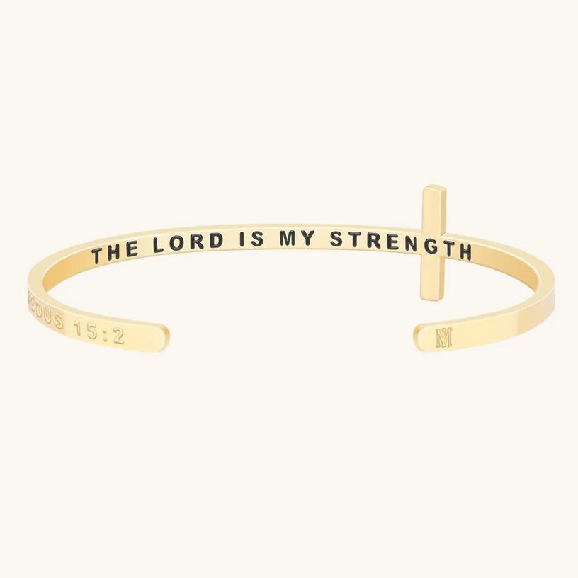 Cross Bracelet - The Lord Is My Strength (Exodus 15:2)
