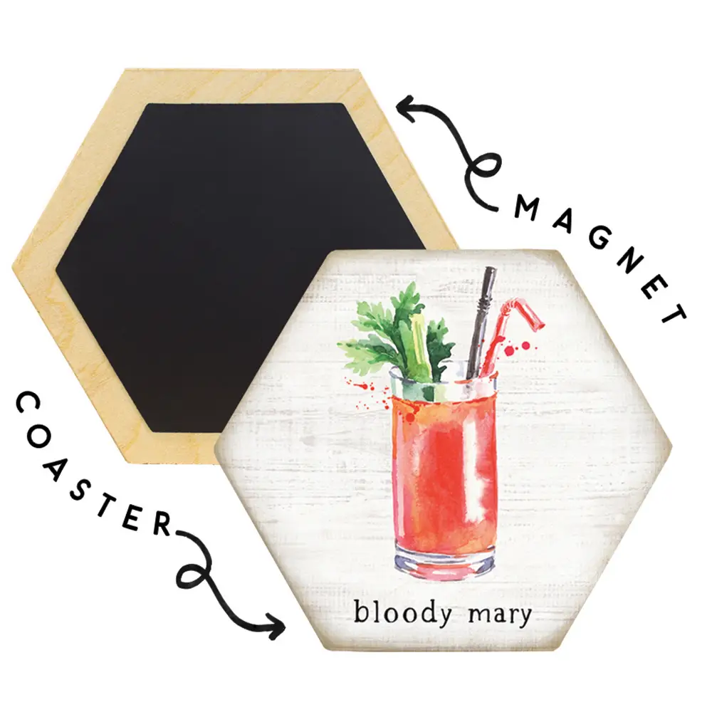 Wood Coaster with Magnetic Back