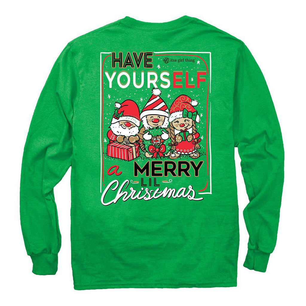 Itsa - YOUTH LONG SLEEVE - Elves Christmas - Irish Green