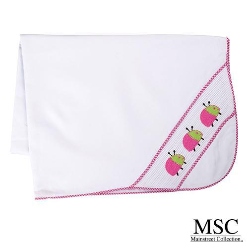 Smocked Blanket - Hot Pink Ladybug