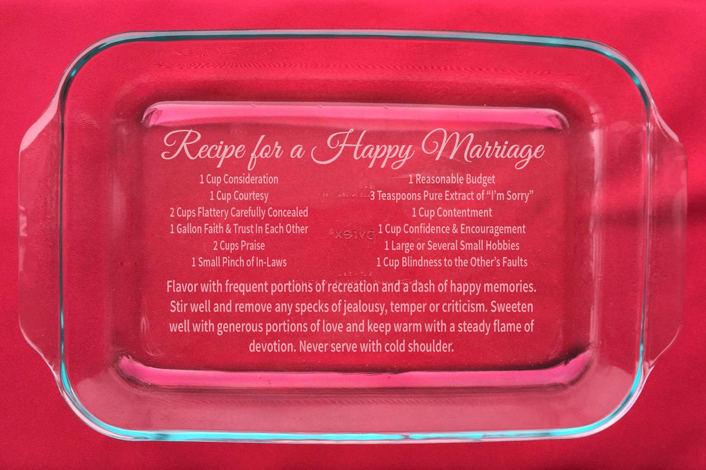 Pyrex Casserole Dish - Recipe for a Happy Marriage