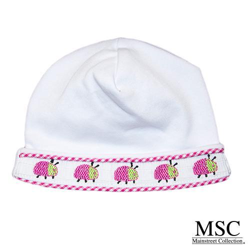 Smocked Beanie - Hot Pink Ladybug