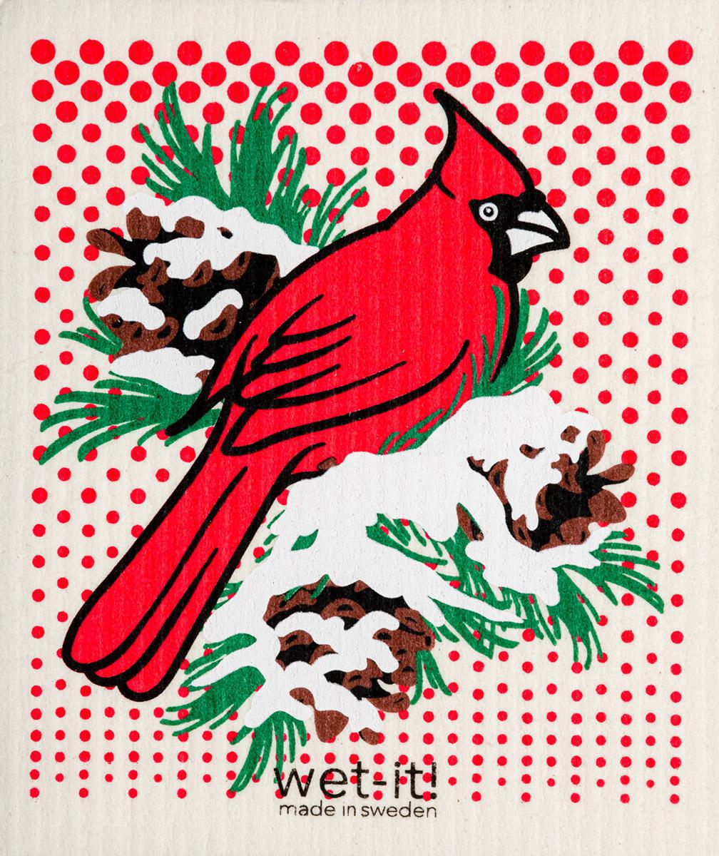 Wet-It! Swedish Cloth - Winter Cardinal