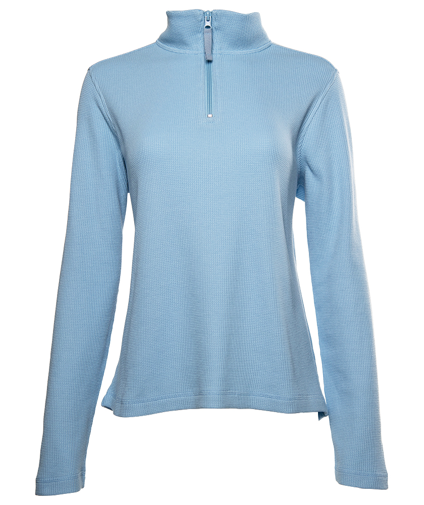 Women's Waffle Quarter Zip Pullover - Chambray