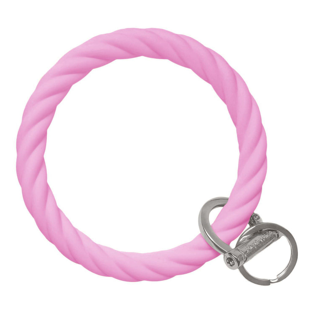 Twisted Bracelet Key Chain - Bright Pink