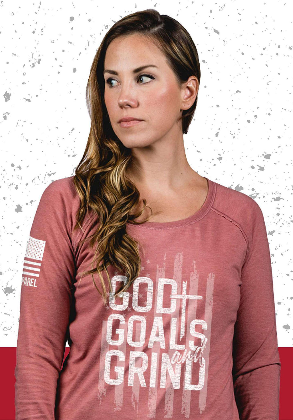 God Goals and Grind Women's Long Sleeve - Blushfrost