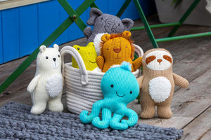 Knitted Nursery Rattle - Elephant - 7"