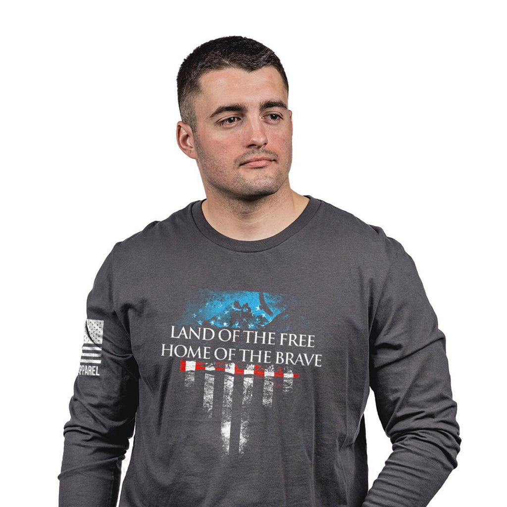 Home of the Brave Long Sleeve - Heavy Metal Grey