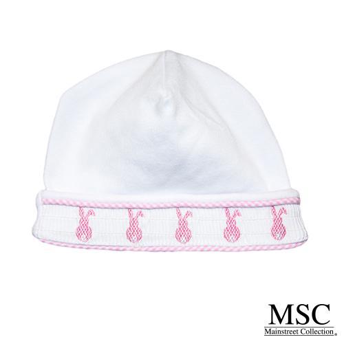 Smocked Beanie - Pink Bunny