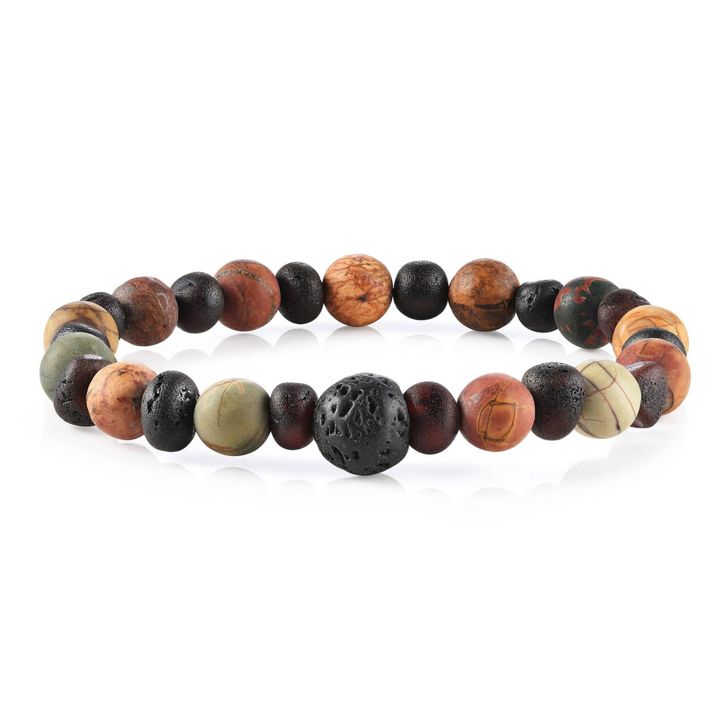 RBA - Adult CHUNKY Amber Aromatherapy Bracelet - Raw Picture Jasper Cherry