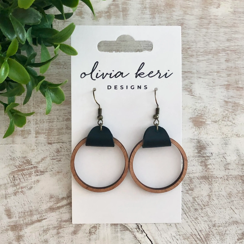 Earrings - Wood Hoops