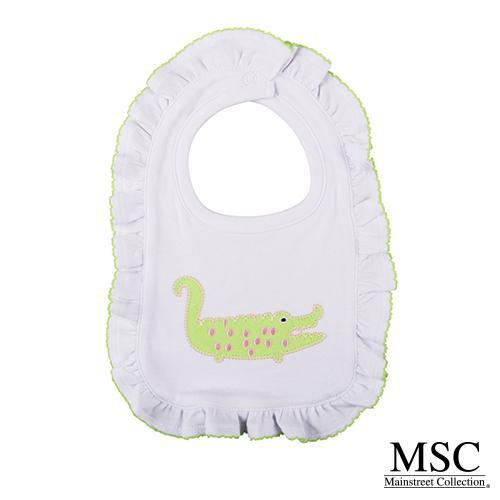 Burp Cloth - Ruffle Pink Alligator