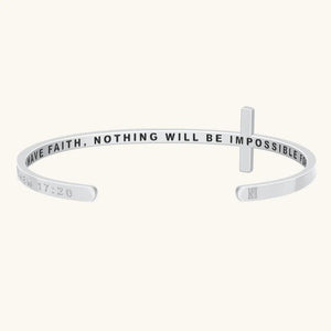 Cross Bracelet - If You Have Faith, Nothing Will Be Impossible For You (Matthew 17:20)