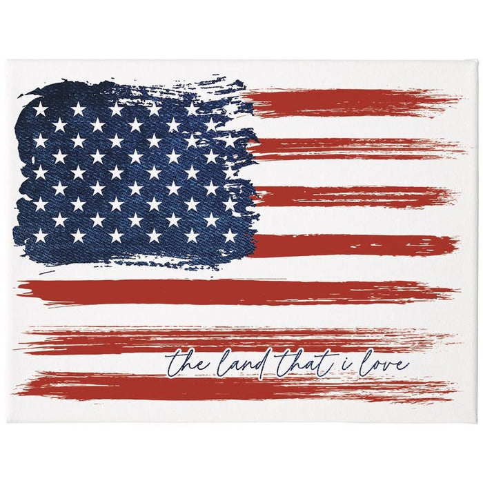 Wrapped Canvas - Land I Love Flag