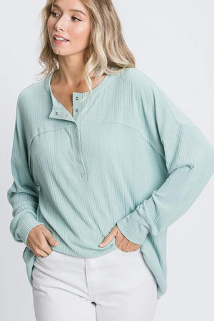 Sierra Long Sleeve Top - Aqua
