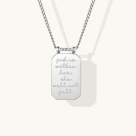 Necklace - MantraBand Note To Self "God Is Within Her She Will Not Fall"