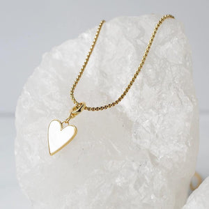 Lenny & Eva Heart Charm - Mother of Pearl