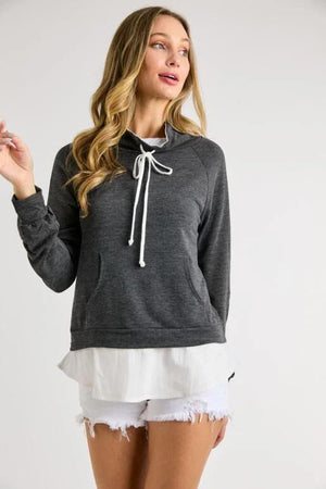 Whimsy Raglan Long Sleeve Top - Charcoal