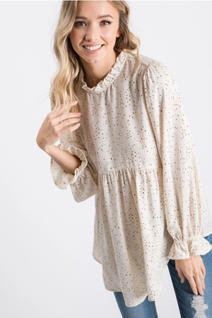 Chelsea Long Sleeve Top - Ivory