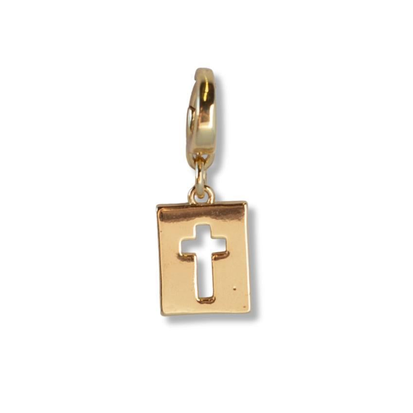 Lenny & Eva Hollow Cross Charm - Gold
