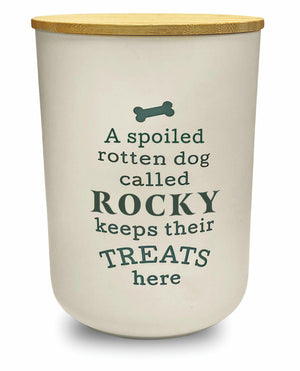 Dog Treat Jar - Cream (Pre-Printed Names)