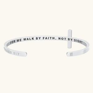 Cross Bracelet - For We Walk By Faith, Not By Sight (2 Corinthians 5:7)