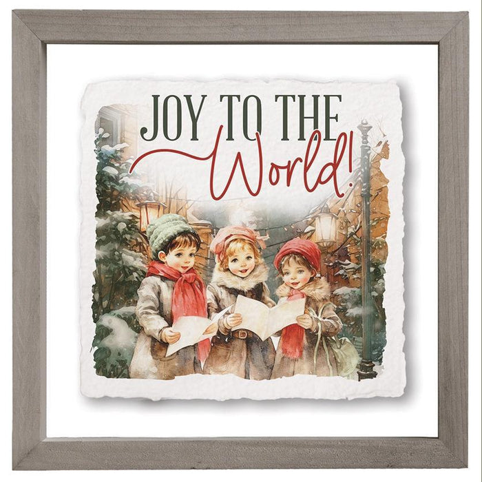 Joy World Carolers - Floating Wall Art Square