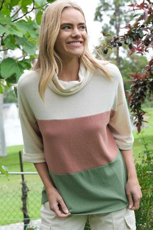 Austin Color Block Tunic - Salmon