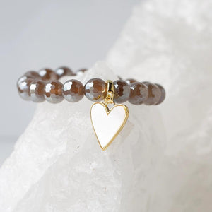 Lenny & Eva Heart Charm - Mother of Pearl