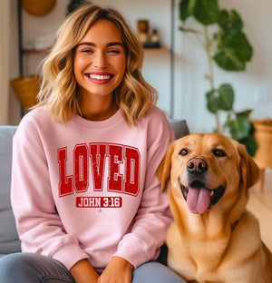 NLHD - "Loved John 3:16" - Ladies Christian Graphic Sweatshirt