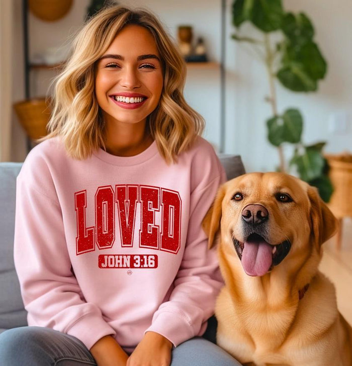 NLHD - "Loved John 3:16" - Ladies Christian Graphic Sweatshirt