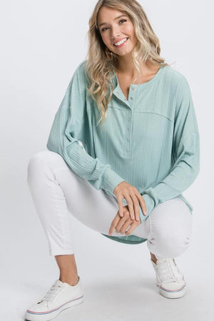Sierra Long Sleeve Top - Aqua
