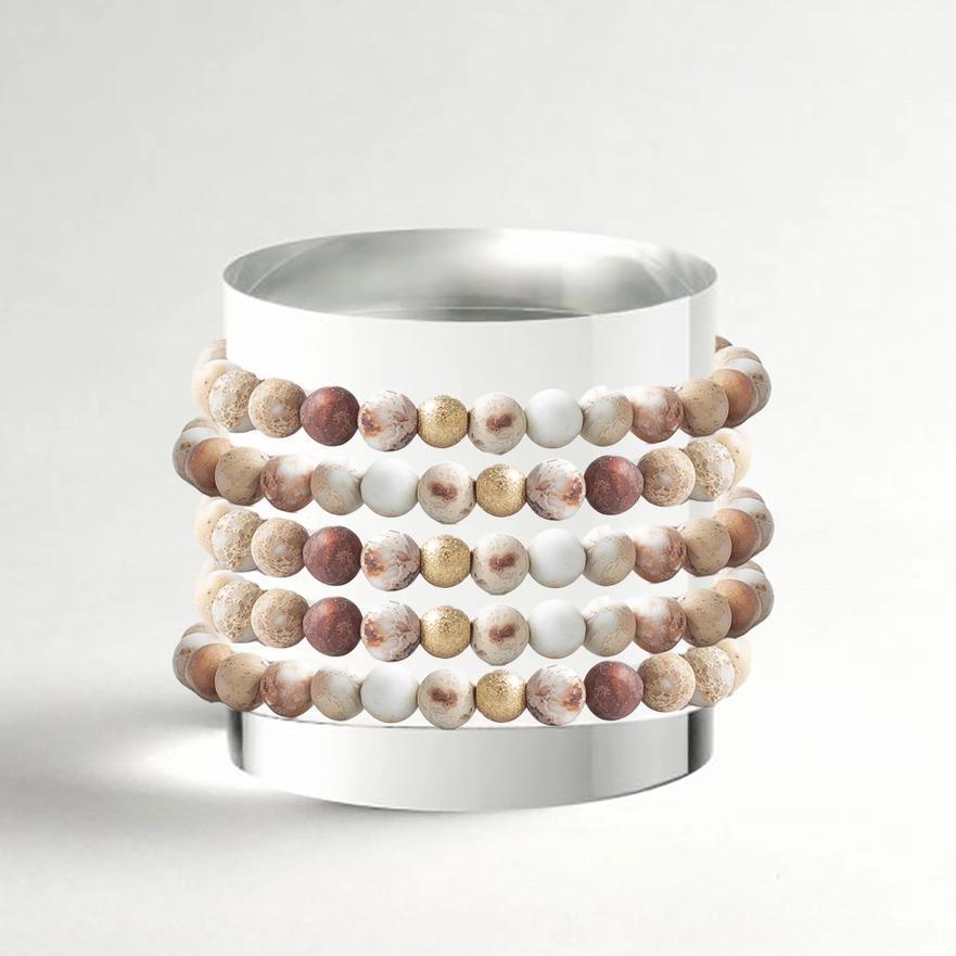Lenny & Eva Gemstone Bracelet - White Jasper