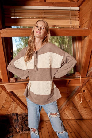 Fairbanks Knit Top - Taupe