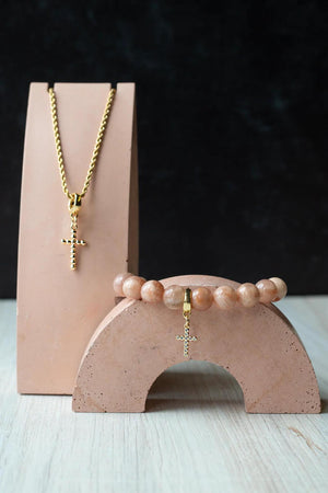 Lenny & Eva Cross Charm - CZ