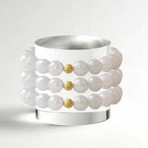 Lenny & Eva Gemstone Bracelet - Faceted White Jade