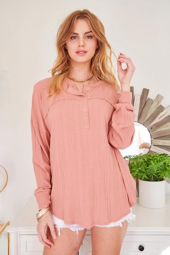 Sierra Long Sleeve Top - Mauve