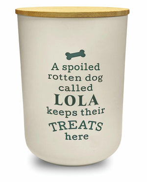Dog Treat Jar - Cream (Pre-Printed Names)