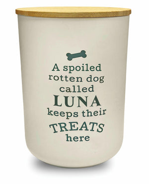 Dog Treat Jar - Cream (Pre-Printed Names)