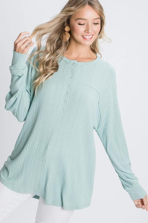 Sierra Long Sleeve Top - Aqua