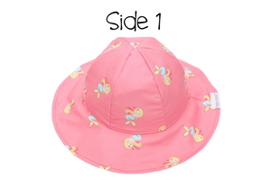 Kids UPF50+ Patterned Sun Hat - Mermaid/Seahorse
